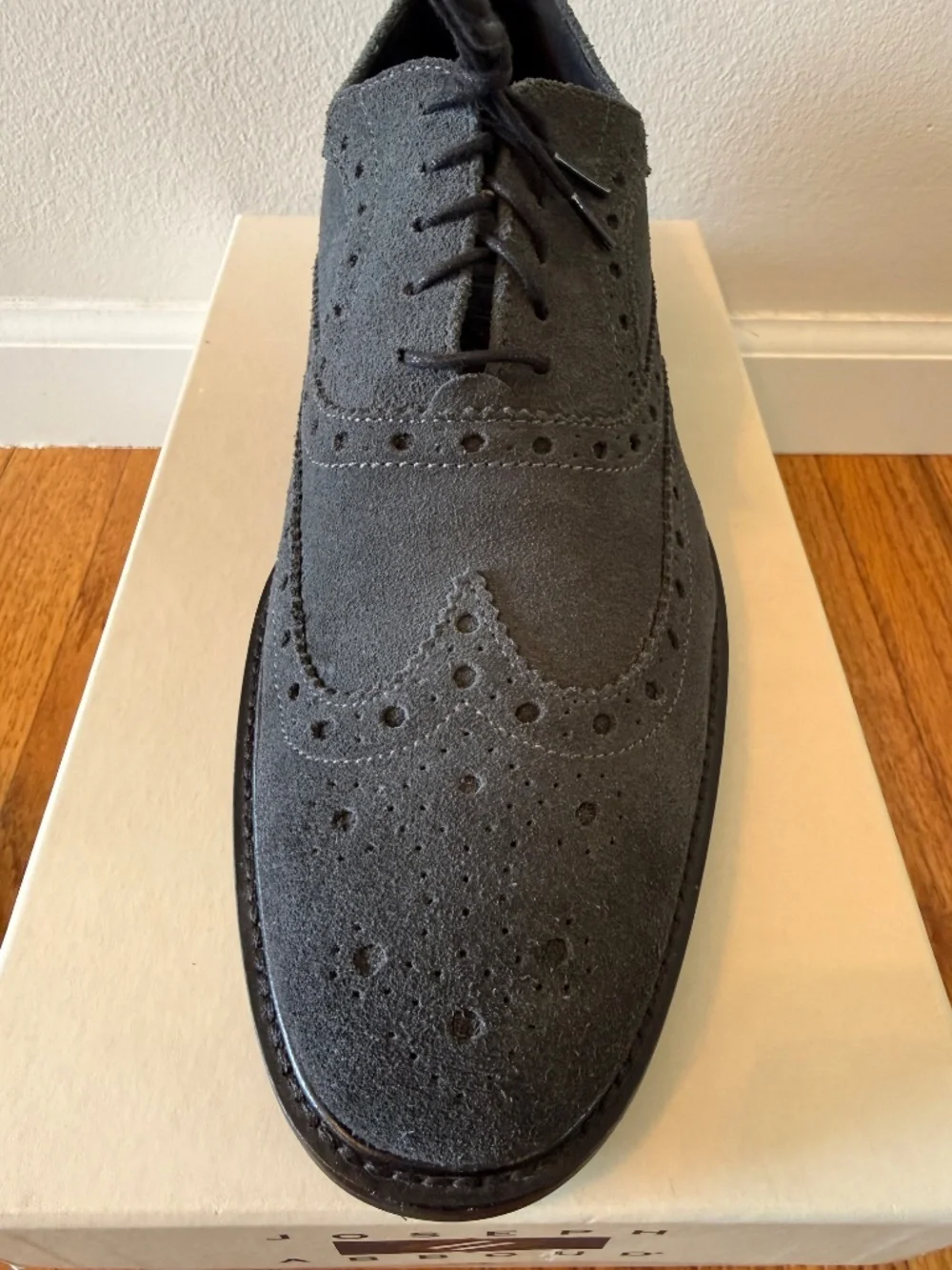 Joseph Abboud Men’s Black Suede Wingtip Brogue Shoes Size 9.5 D